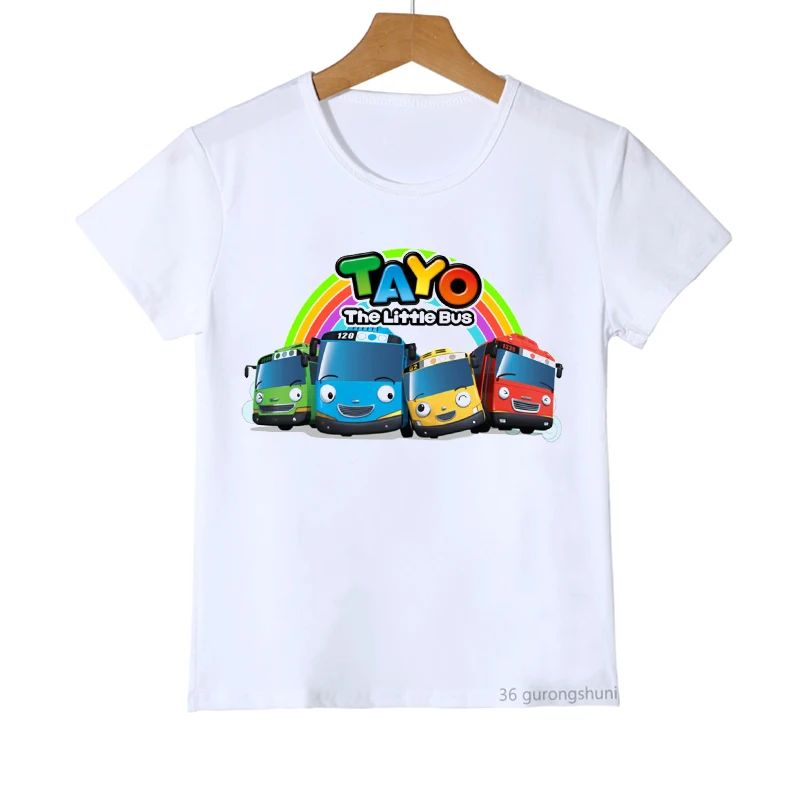 Funny Children Tshirt Cute Tayo And Little Friends Car Cartoon Print Boys T-Shirt Summer Girks Shirt Fashion Toddler Tshirt Tops