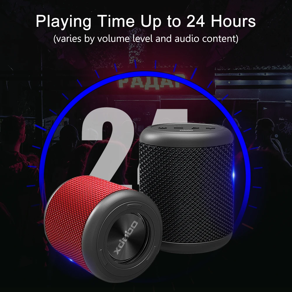 Xdobo mini portátil sem fio bluetooth tws alto-falante ipx6 à prova dwaterproof água com assistente de voz 45m conexão distância 12h tempo de jogo