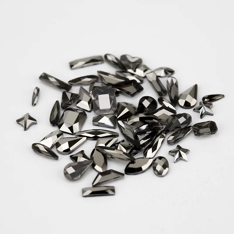 VDD Großhandel 500 Stück gemischte Formen Glas-Kristall-Nagelkunst-Flachrückseite-Strasssteine, Glitzer, zum Aufkleben, glänzende DIY-Dekoration – Detail 9
