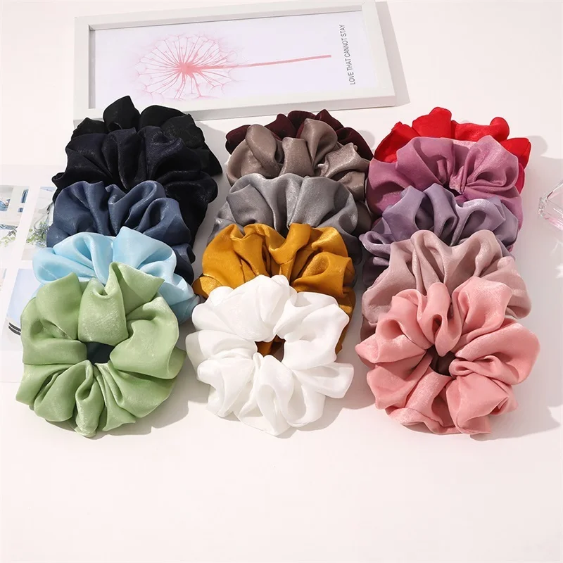 Fashion Velvet Scrunchies Women Elastic Hair Band Elegant Colorful Solid Color Large Scrunchie Girls Hair Accessories Headwear