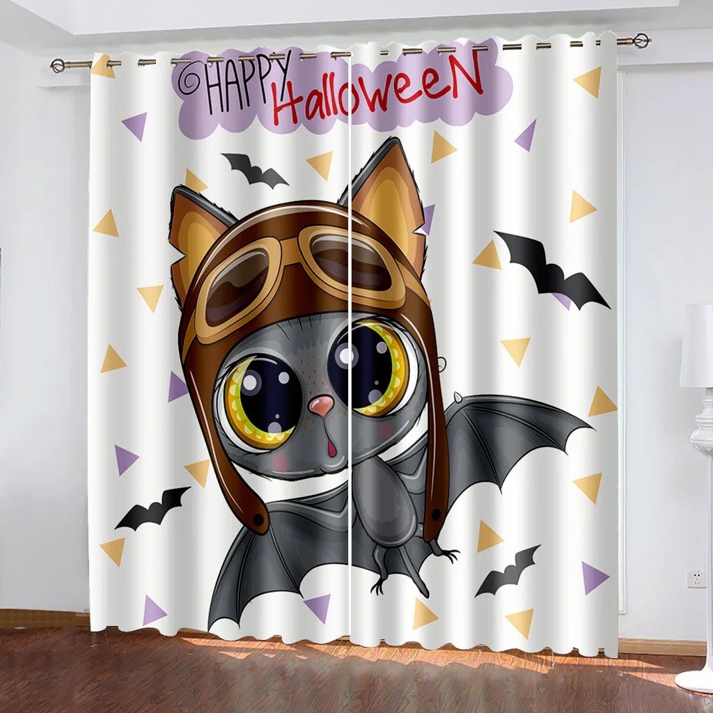 

3D Digital Printing Cartoon Owl Woven Curtains for Bedroom Left and Right Biparting Open Home Modern Blackout Curtains