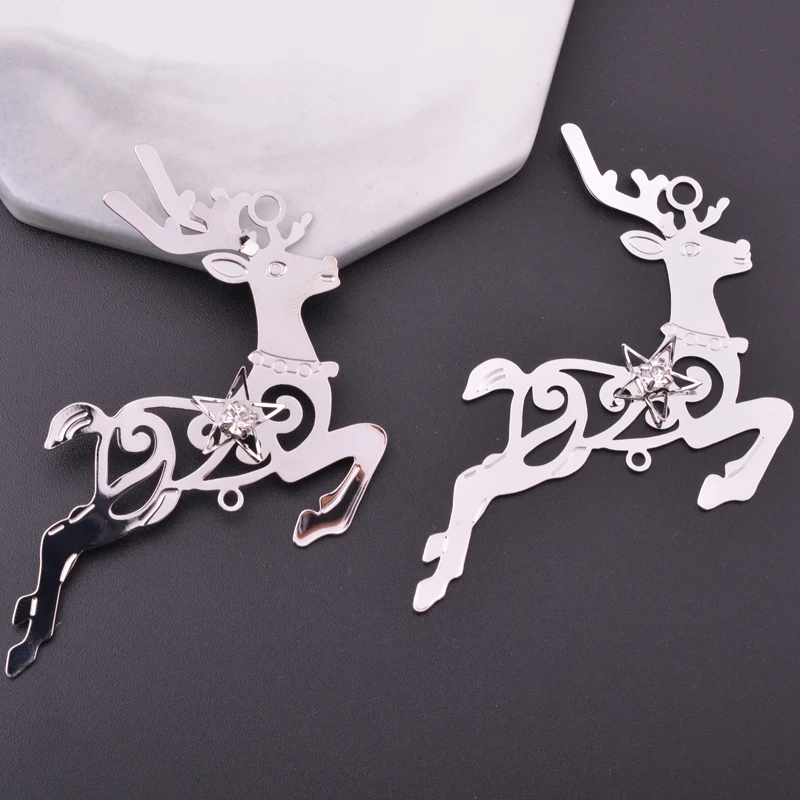 10pcs High Quatily Rhodium Plated  3D Elk Connectors Deer Suncather Hang Decorations Accessories Decorative materials