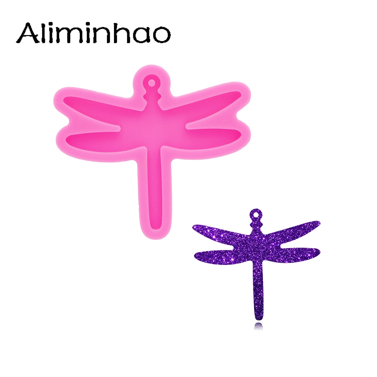 DY1056 Shiny Insect Dragonfly Keychain Resin Silicone Mold, Crafting Necklace Mold Making With Epoxy for Jewellery