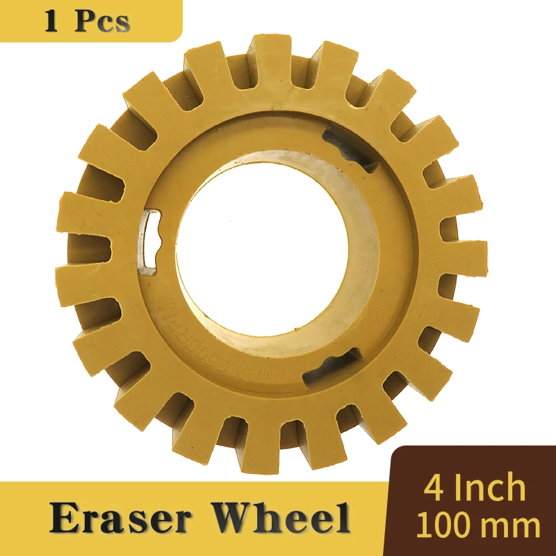 

4" Rubber Eraser Wheel for Adhesive Sticker Pinstripe Decal Graphic Remover(Pack of 1)