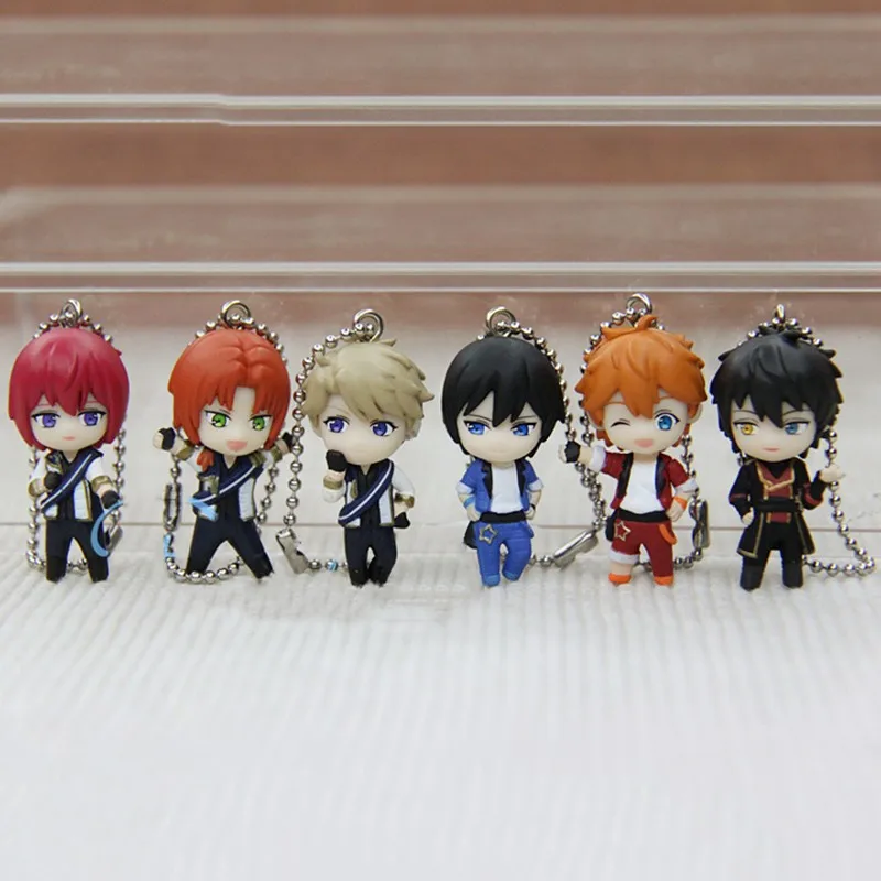 Ensemble Stars Mini Pendant Toys Tsukinaga Leo Hidaka Hokuto Narukami Arashi Mini Figure Kawaii 4cm Key Ring Bag Decor Gift Toys