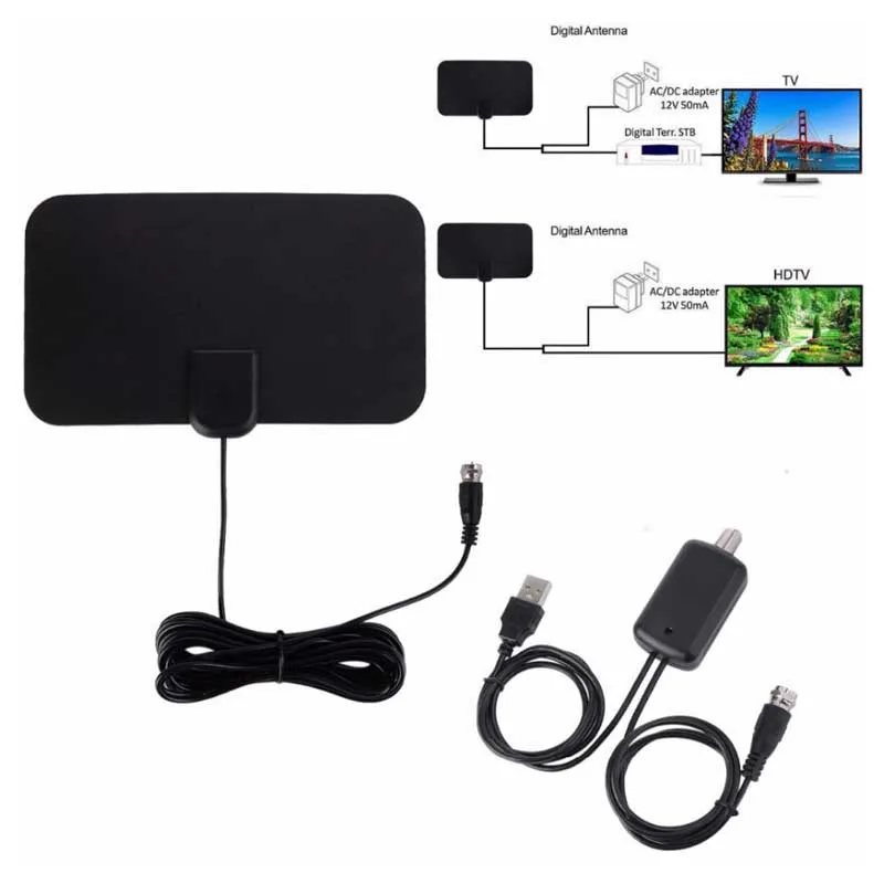 

hdtv indoor digital TV antenna ground wave signal belt amplifier ATSC DTMB receive thin film antenna