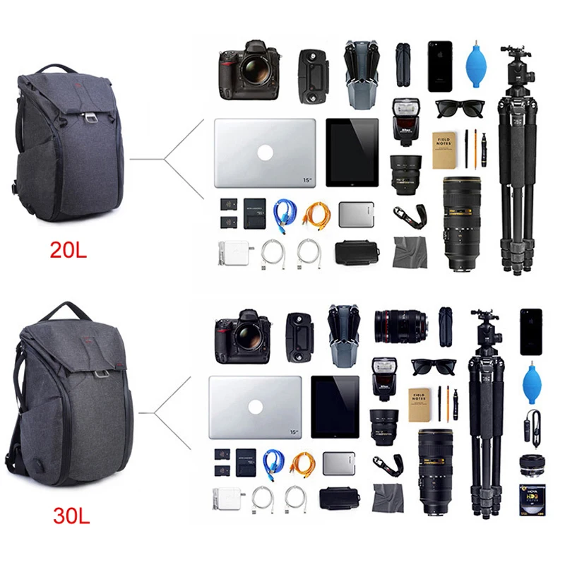 Photography Large Capacity Camera Waterproof Shockproof Backpack Nylon Men Women Travel Bag Fit 15inch Laptop DSLR Casual Case