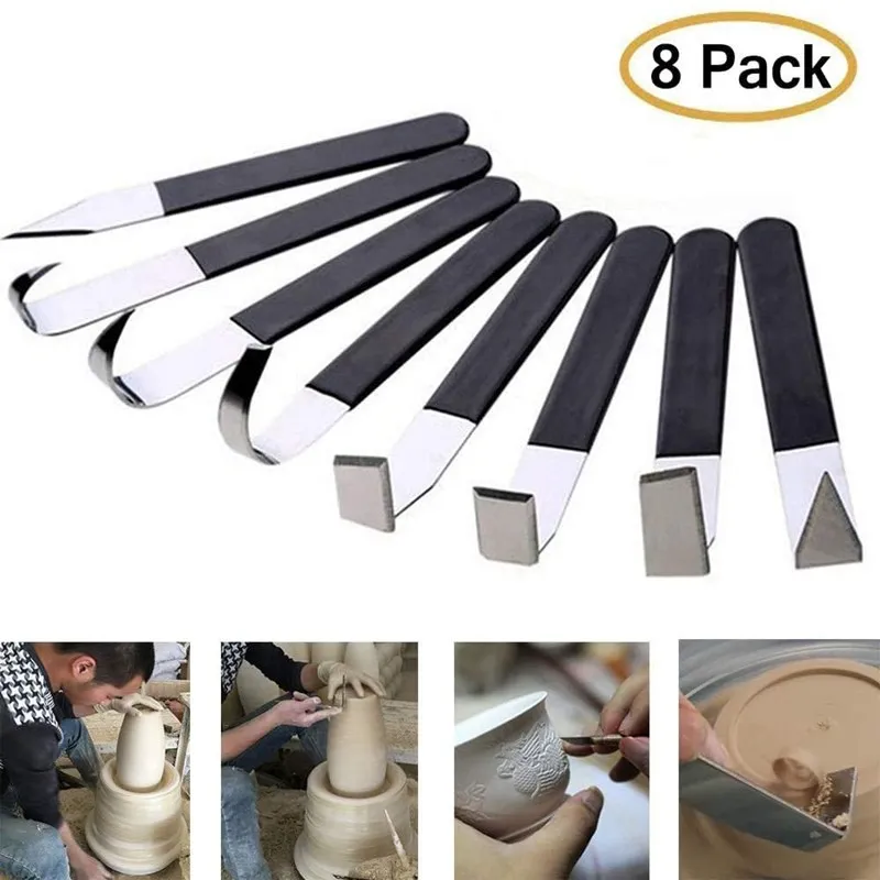 Ceramic Tools Kits 8 Pieces Carving Shaping Knife Clay Sculpture Tools for Carving, Shaping, Clay Sculpture