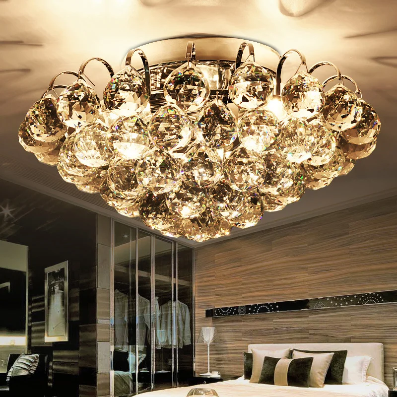 Surface Mounted Contemporary Ceiling Lamp Crystal Living Room Foyer Home Lights Lustre Fixtures Ceiling Lights WY511