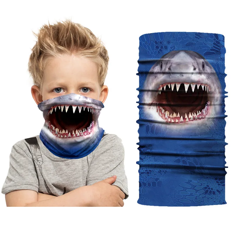 Kids Mascarillas Balaclava Bandana Children Neck Warmer Gaiter Face Shield Animal Print Cycling Skateboard Bandanas