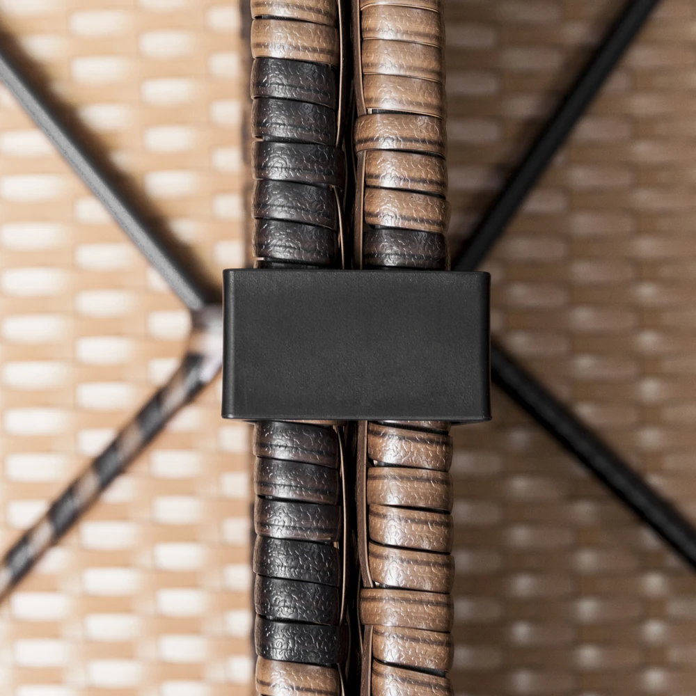 Conjunto totalmente equipado do sofá do rattan da tecelagem com 2 sofás de canto dos pces gradiente marrom