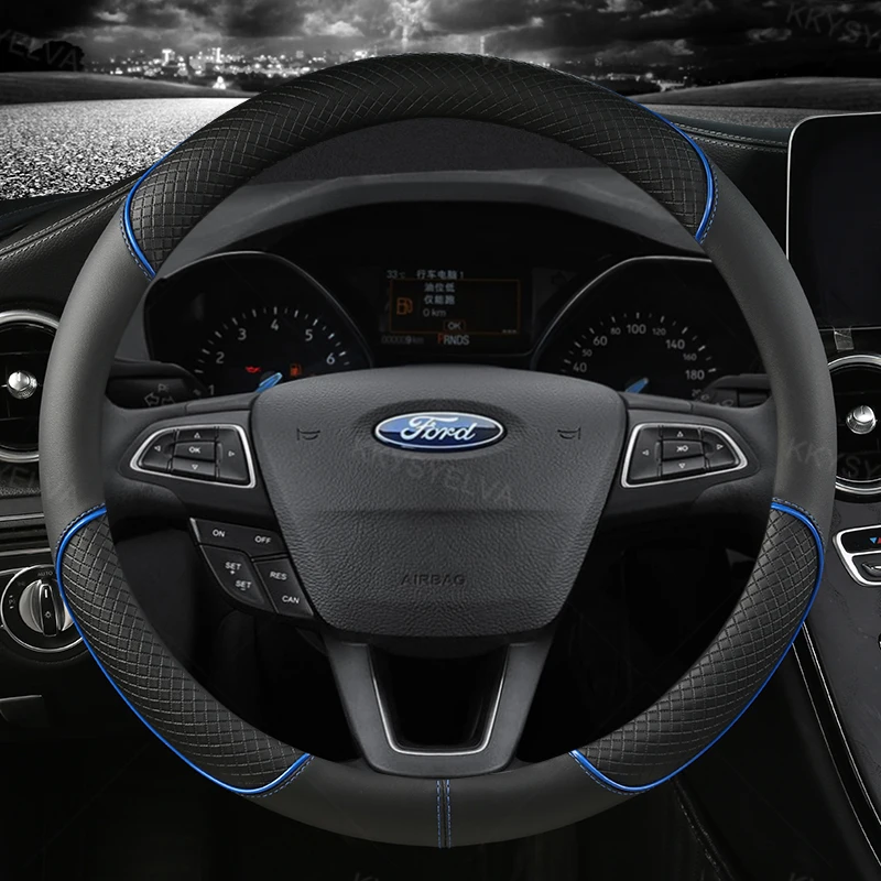 Para Ford Fiesta 2000-2020 protector para volante de coche Fiesta MK7 4 5 6 cuero de microfibra antideslizante accesorios para automóviles