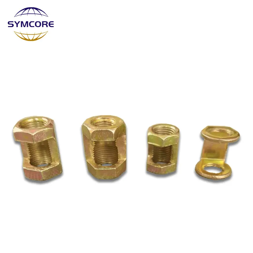 5pcs M10 M12 M16 M20 Hexagonal Nut Fastening Thread Rod Hollow Tube Connector Opening Nut Tooth Opening At The Middle