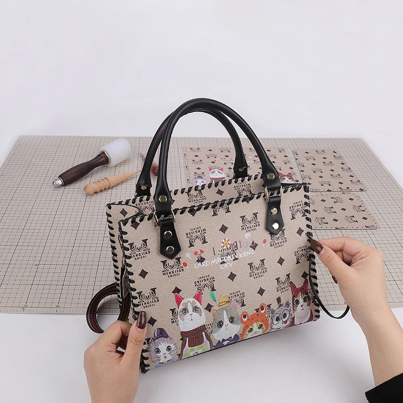 Customized Printed Tote Bag DIY Handmade Woven Bag Material Shoulder Bag Large Capacity High Quality Handbag