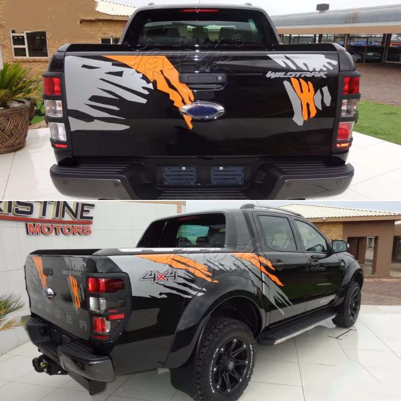 Car Stickers Both Sides Car Head Tail Decals Vinyl KK Decoration Auto Car-styling Accessories For Ford RANGER Raptor F150 Pickup