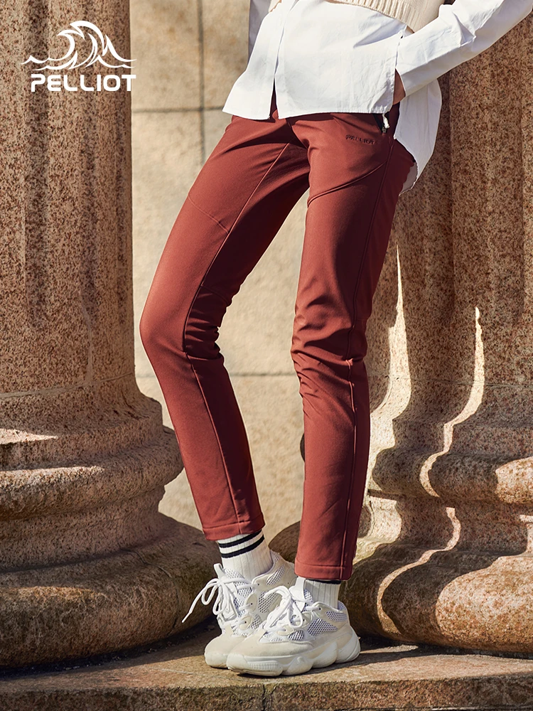 Pelliot المرأة الشتاء تمتد سراويل للتسلق الرياضة في الهواء الطلق الرجال الصوف سوفتشيل بنطلون السراويل الرحلات الجبلية الرجال