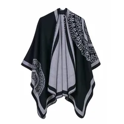 Marca de luxo ponchos casaco 2022 cachecóis de caxemira mulheres inverno quente xales e envoltórios pashmina grosso capes cobertor femme cachecol