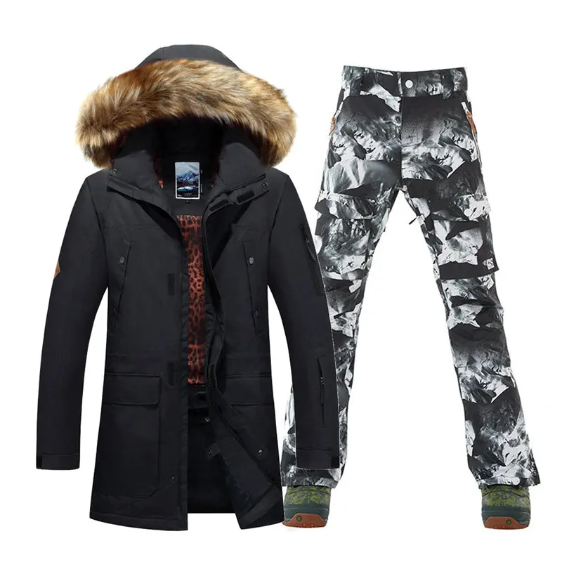 Men Snow Jackets + Pants Outdoor Sports Snowboard Suit Sets 10k Waterproof Windproof Skiing Clothes Costumes High Quality Male