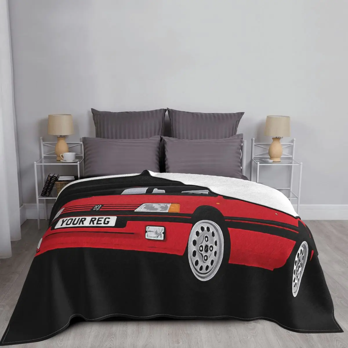 Peugeot 205 Gti 16 Car Art Atmungsaktives Personalise It Women Men Gift Decorative Bed Blanket Double Blanket Plaids And Covers