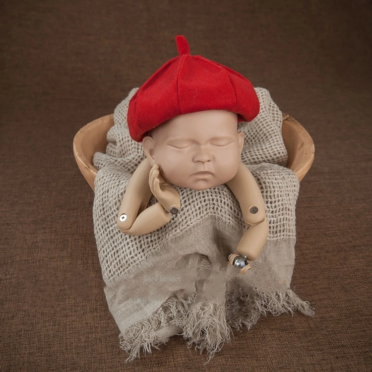 Newborn Photography Props Mini Drawing Board And Paintbrush Baby Hats The Painter Cap Artist Theme Accessories Gypsum Statue