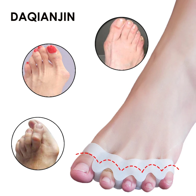 Silicone Finger Toe Protector Toe Separators Stretchers Straightener Bunion Protector Pain Relief Foot Care 5 Colors