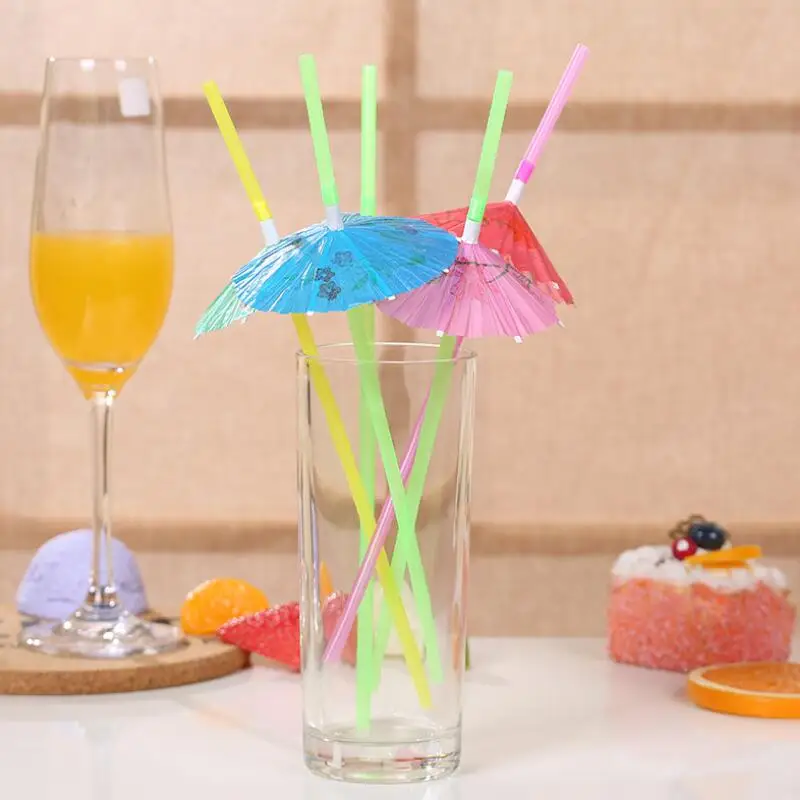 

Wedding Party Supplies Bar Decorations Straws Manual Paper Umbrella Cocktail Disposable Drinking Straws LX8585