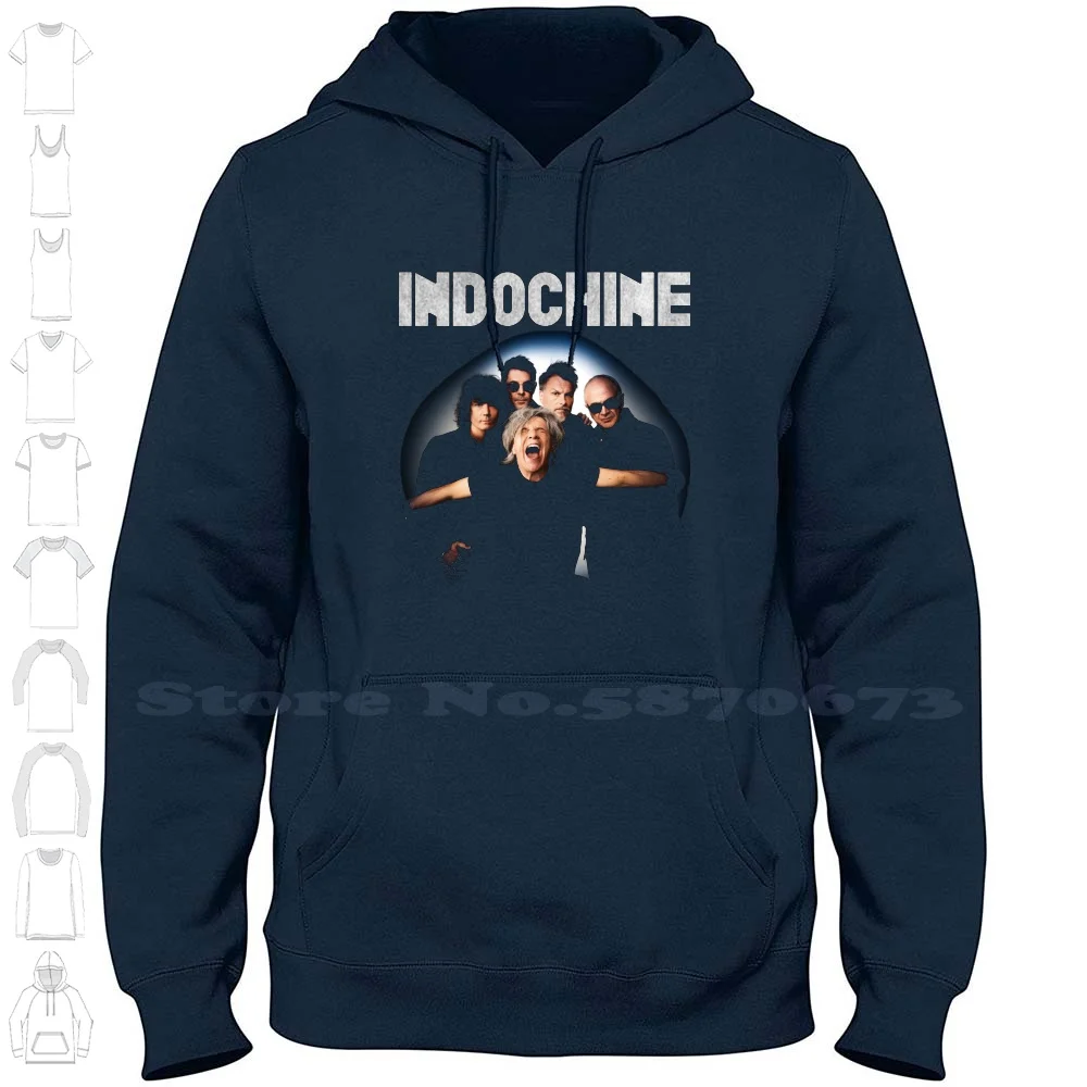 Indo Chine Rocks! 100% Cotton Hoodie T-Shirt Pop Francophonie Canary Bay New Wave French Music Band