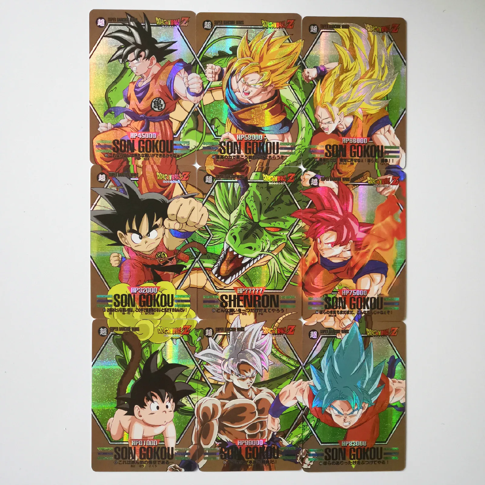 9pcs/set 9 in 1 Super Dragon Ball Z Barcode Heroes Battle Card Ultra Instinct Goku Vegeta Super Game Collection Cards