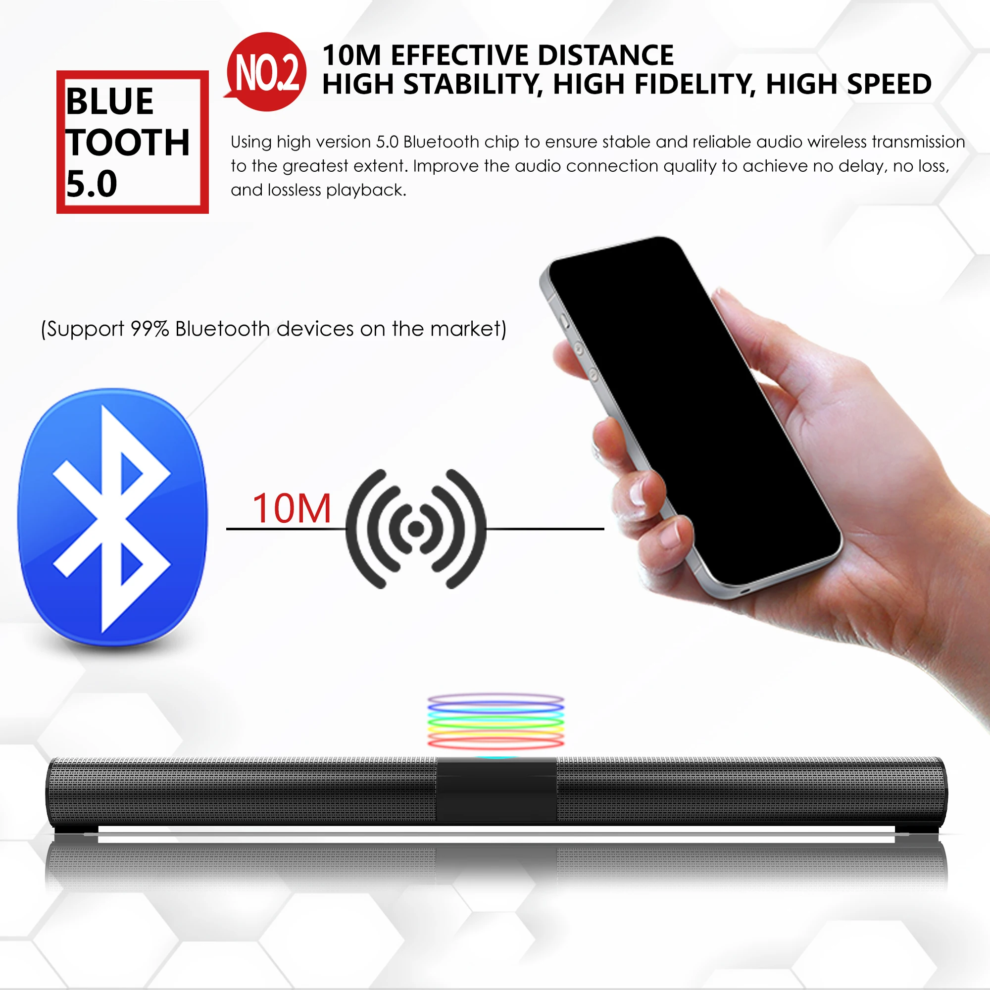 Multi-function TV Soundbar Wireless Bluetooth Speaker AUX Subwoofer Bass Surround Speakers Remote Sound System For Home Theater