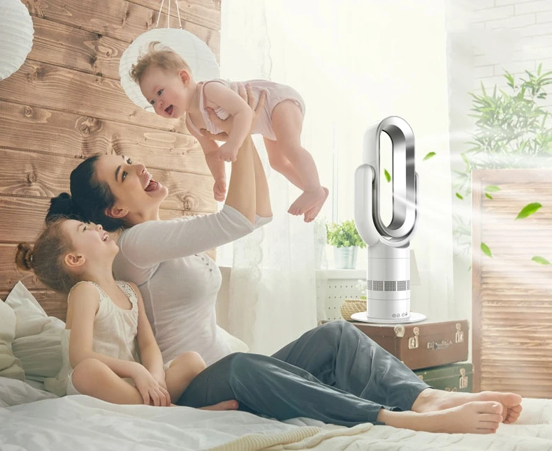 Kalt- und Warmluft-Ventilator mit Fernbedienung, blattloser Kühlventilator, 220V, ultra-leiser elektrischer Ventilator, Luftreiniger, Top-Qualität, Timer 1-9 Stunden – Detail 20
