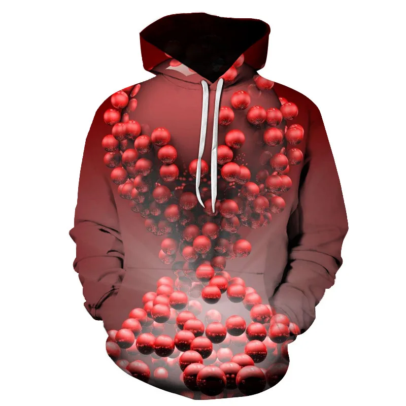 

3D Printing Creative Red ball Hoodies Streetwear funny Sweatshirt Men And Women Pullover Jacket Autumn winter Boy Girl hoodie