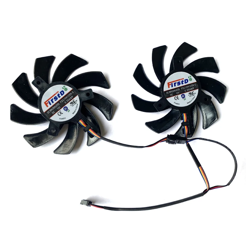 2PCS 85MM 4PIN FDC10H12S9-C FD7010H12S Dual Cooler Fan For Sapphire R9 270X 280X  XFX R9 280X 390/390X 8G RX470 RX570 RX580 Fans