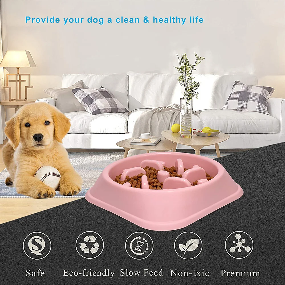 Haustier Hund Slow Feeder Schüssel Rutschfeste Puzzle Schüssel Anti-Schleppen Haustier Slower Food Futternäpfe Hund Schüssel für mittelgroße kleine Hunde Welpen – Detail 2