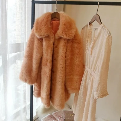 Top brand Style 2020 New High-end Fashion Women Faux Fur Coat S92  high quality