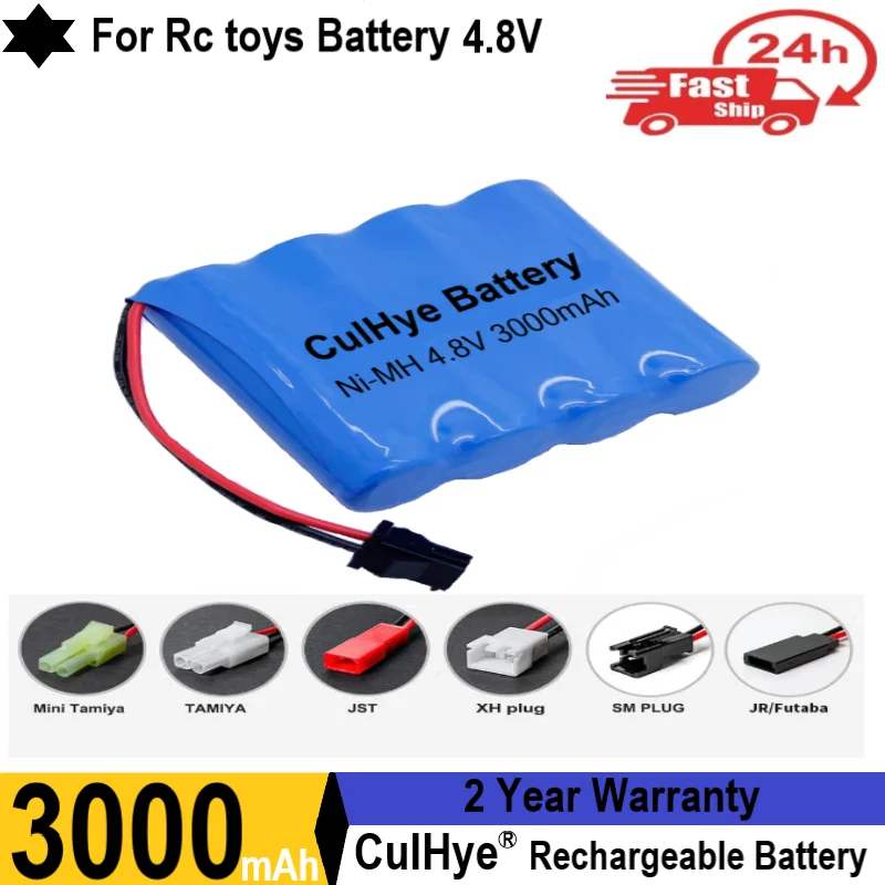 

CulHye 4.8v 3000mah Rechargeable Battery For Rc toys Cars Tanks Robots Gun NiMH Battery 4.8V Batteries Pack For Rc Boat