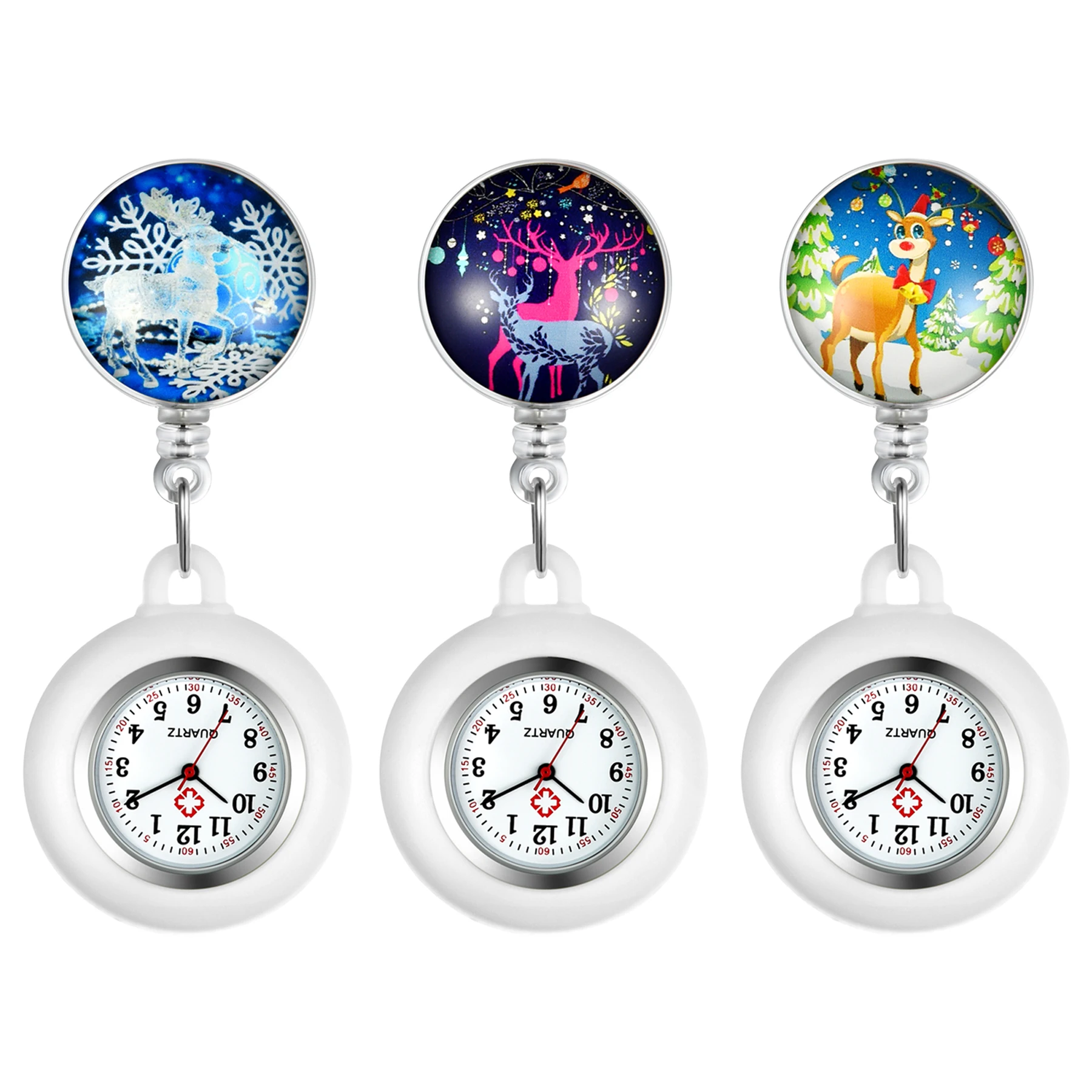 LANCARDO 2020 nowy łoś bożonarodzeniowy śliczne pielęgniarka zegar ścienny skrzynia Trend zegarek kieszonkowy modelki zegar broszka świąteczne prezenty