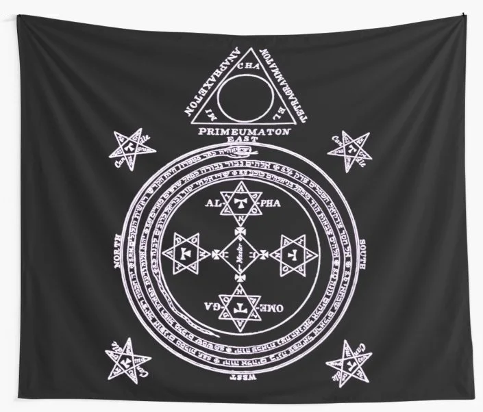 Magical Circle of King Solomon Inverted Printed Tapestry Wall Hanging Throw Blanket Picnic Yoga Mat Tapestries Home Decoration