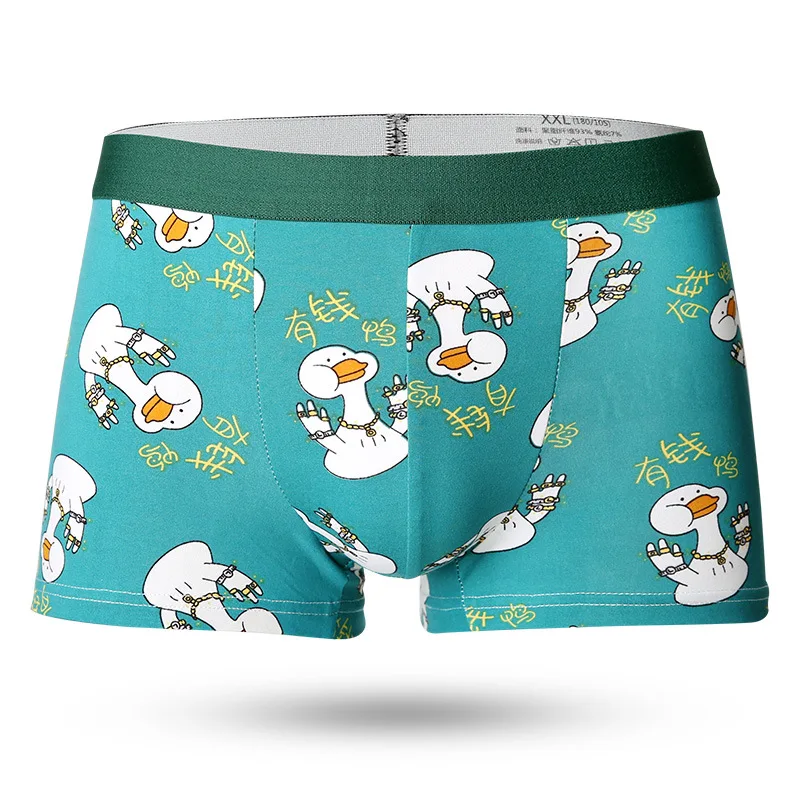 Sexy ice Silk Underwear Men Lovely Cartoon Print Boxer shorts Homme Male Comfortable Underpants Men\'s Boxers Breathable Panties