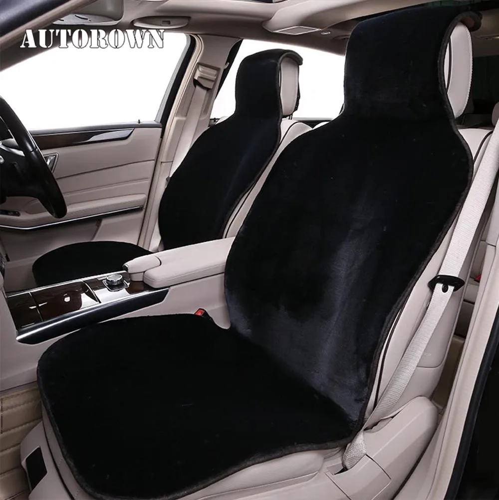 AUTOROWN Faux Fur Car Seat Covers Winter Universal Car Seat Cushion For Toyota Hyundai Lexus Kia Lada Automobile Accessories