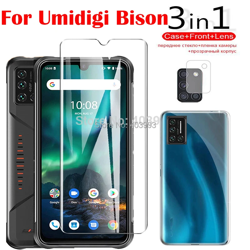 For UMIDIGI Bison X10 X10G X10S GT2 Pro 3 In1 Tempered Glass Case Camera Screen Protector Protective On UMIDIGI Bison GT NFC