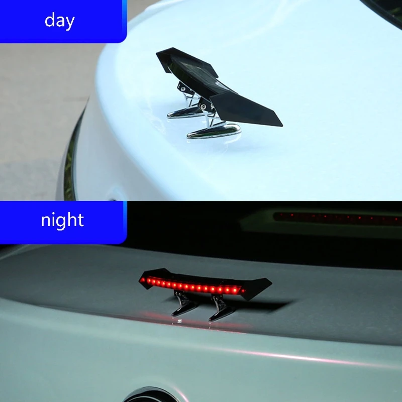 Car Accessories Practical Solar Powered LED Spoiler Rear Wing Taillight Warning Rear Stop Lamp Vibration Sensor for van