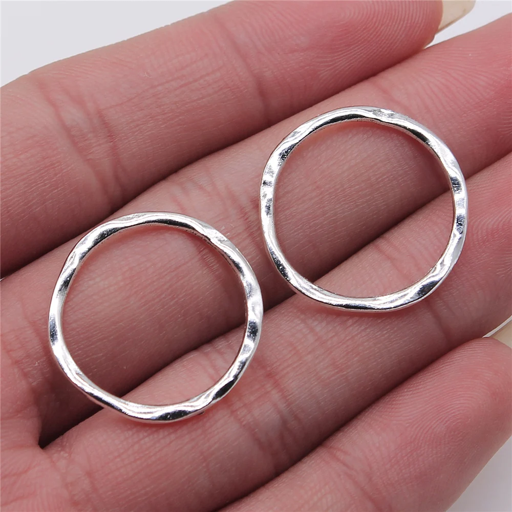 

200pcs 23x24mm Charm Irregular Ring Antique Silver Color Alloy DIY Jewelry Making Accessories