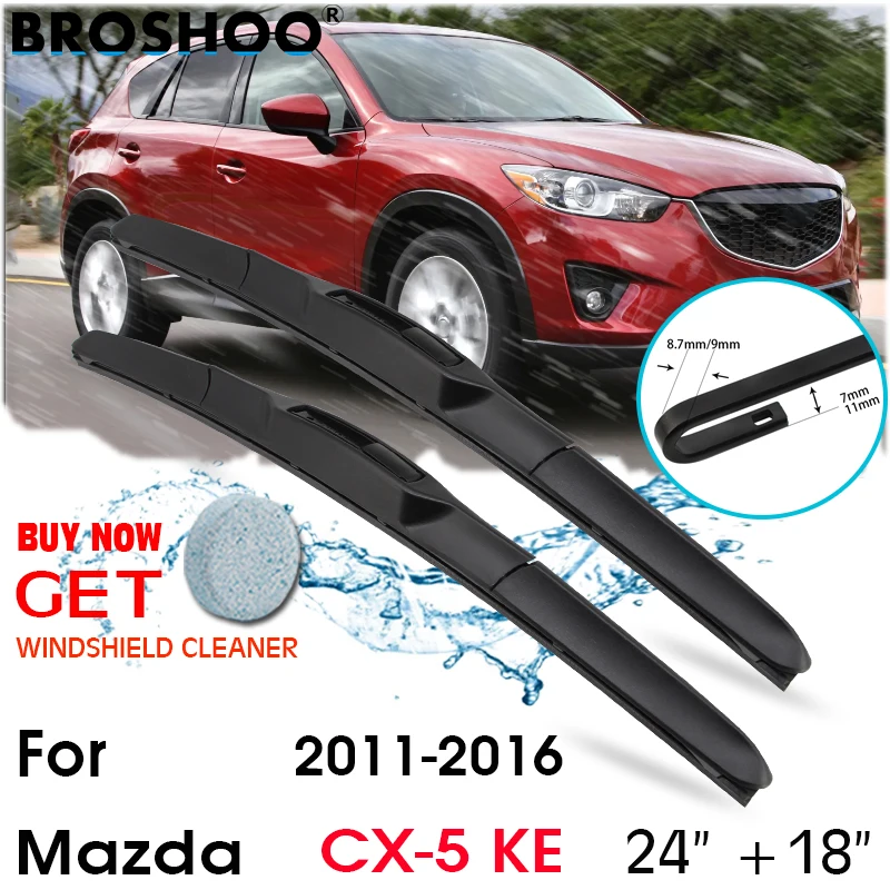 

Car Wiper Blade Front Window Windscreen Windshield Wipers Blades J hook Auto Accessories For Mazda CX-5 KE 24"+18" 2011-2016