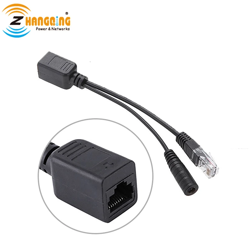 12-48 فولت PoE الفاصل محول RJ45 حاقن وكابل الفاصل الطاقة عبر إيثرنت لكاميرا IP PoE