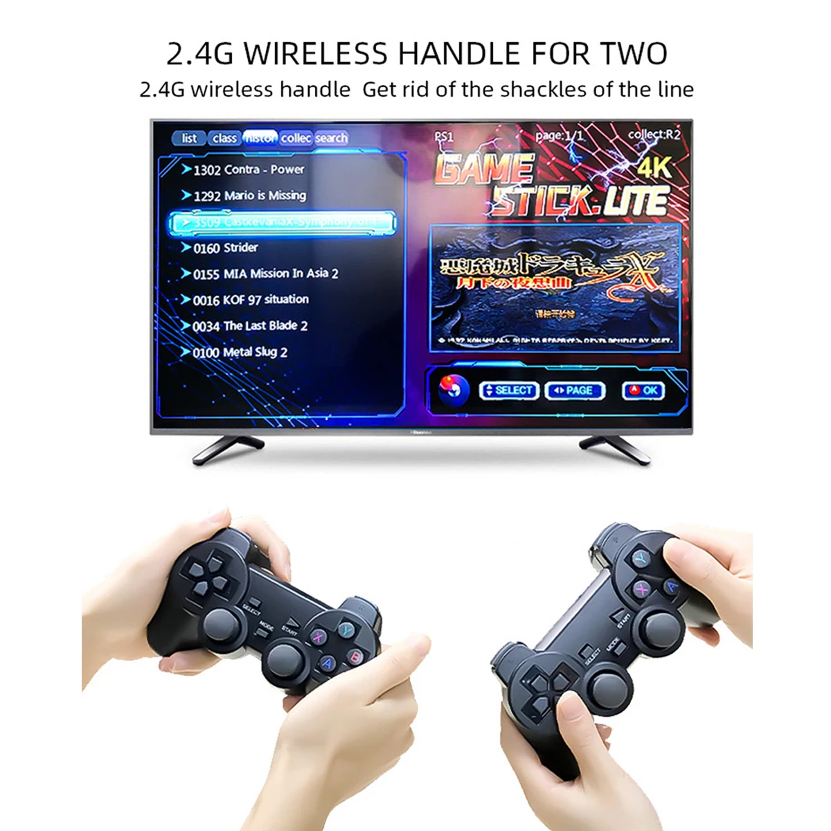 4K Ultra Video Game Console Dual GamePad for PS1/GBA Retro TV Dendy Game Console HD-OUT 64GB 10000 Games Video Game Stick