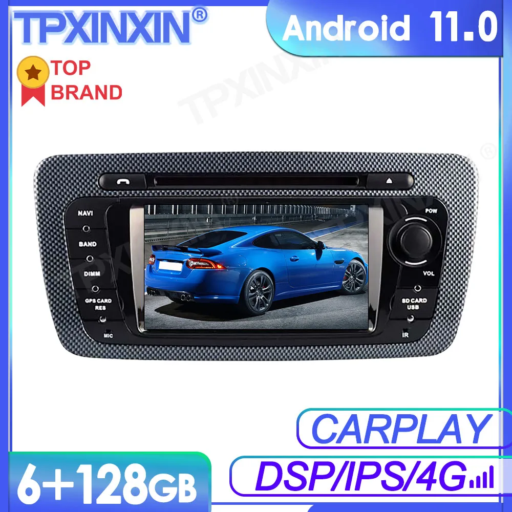 6+128GB Android 11 For Seat Ibiza Multimedia Player GPS Navi Audio Stereo Screen DVD Head Unit Tape Recorder