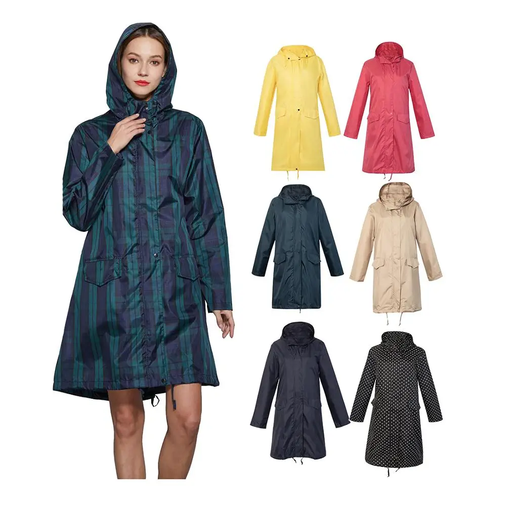 Women Raincoat Breathable Portable Ladies Long Raincoat Waterproof  Rain Coat Women  Jacket