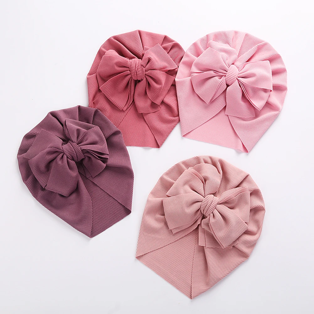 12pc/lot Newborn Ribbed Bows Baby Headbands Toddler Solid Knot Bow Headband,Ribbe Bows Turban Caps for Girls Hair Accessories