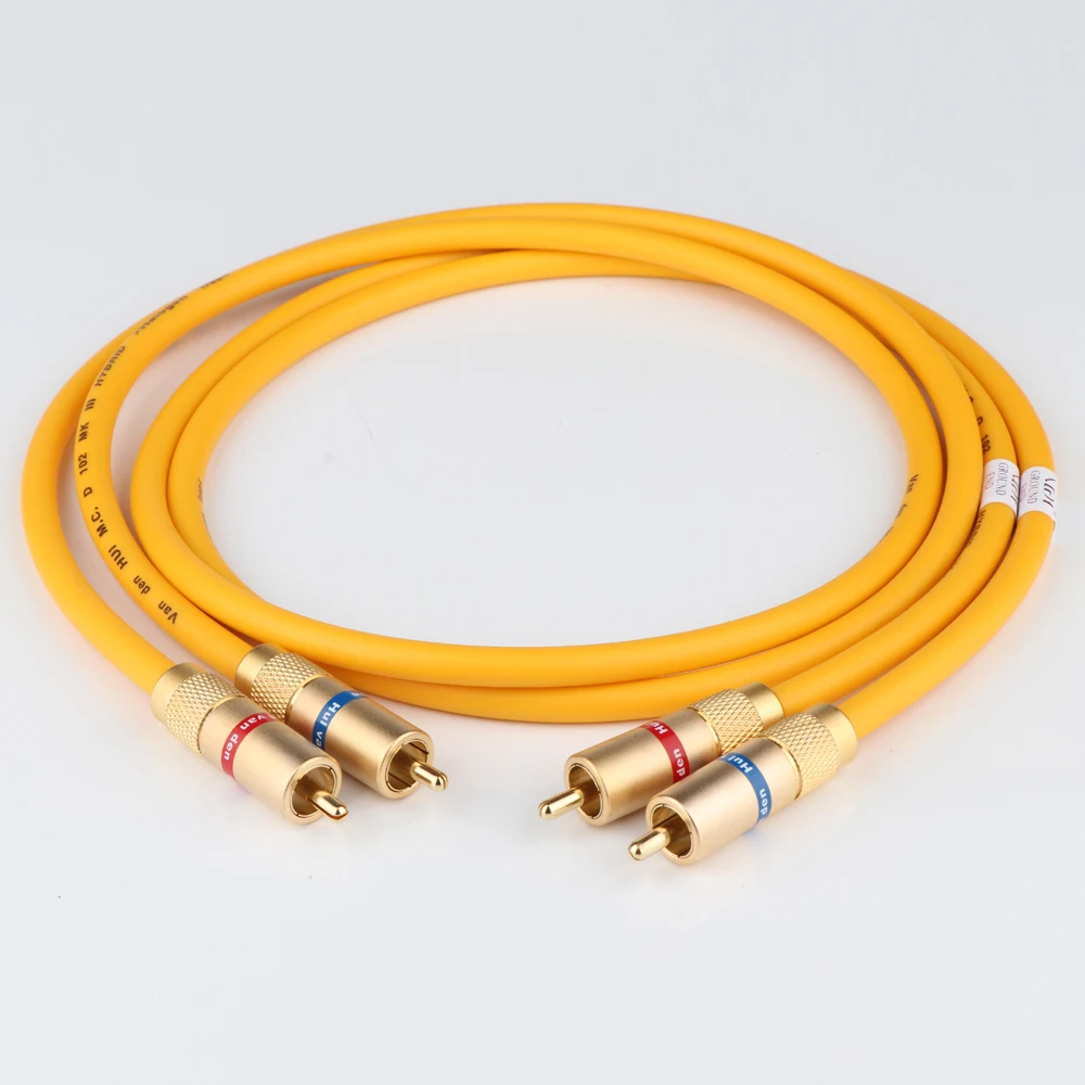 1 par de cables de Audio Van Den Hul M.C D-102 MK III con Cable RCA a RCA VDH chapado en oro (Cable a granel en 1 pieza sin conectores RCA)