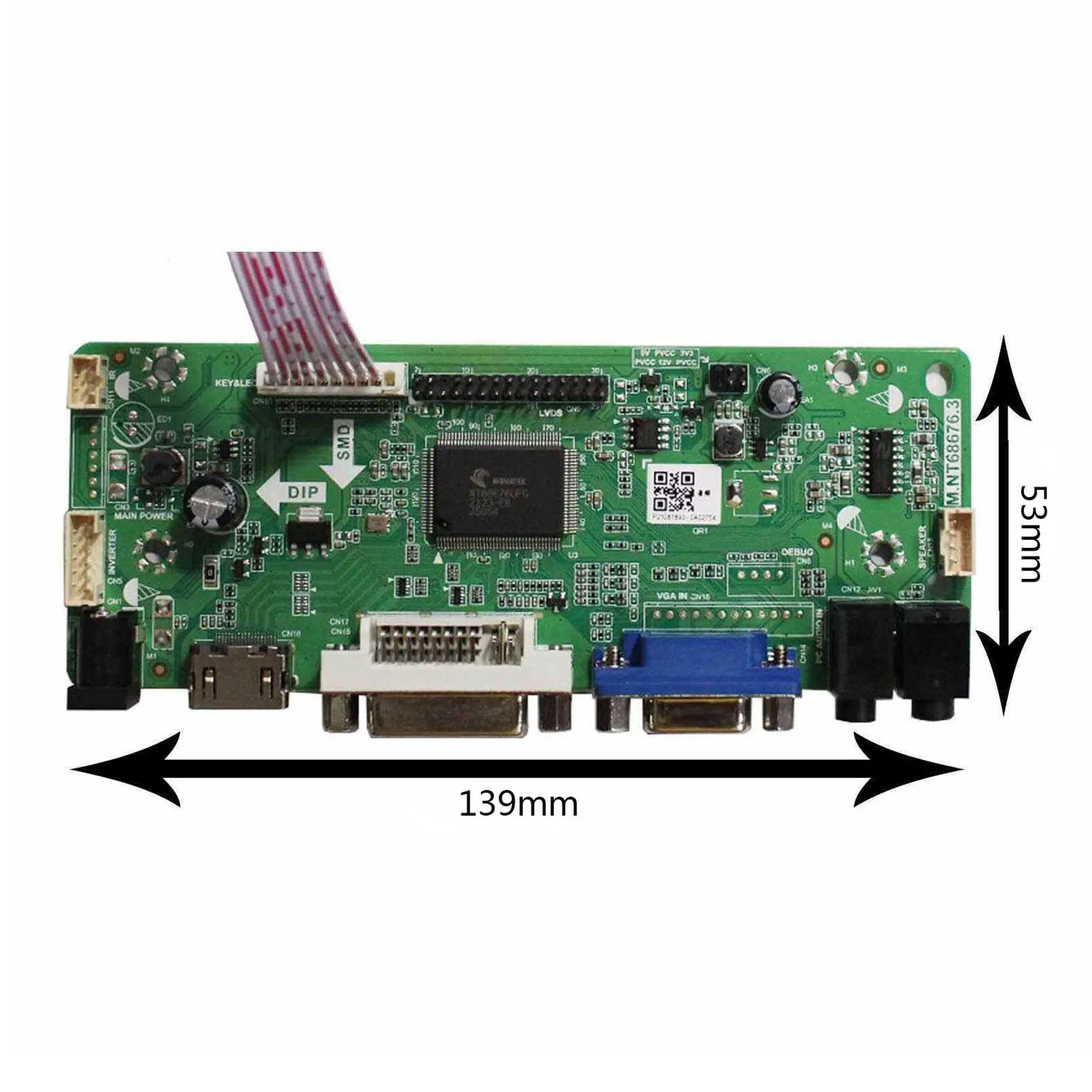 Hd mi + vga + dvi + オーディオlcdコントローラボードm.NT68676ため19 "LTM190M2-L31 1440 × 900液晶画面